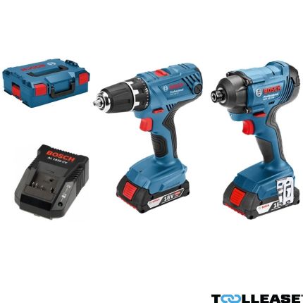 Bosch Blauw GSR 18V-21 Accuboor + GDR 18V-160 slagschroever 18 Volt 2,0 AH Li-Ion in L-BOXX 06019G5101 - 1