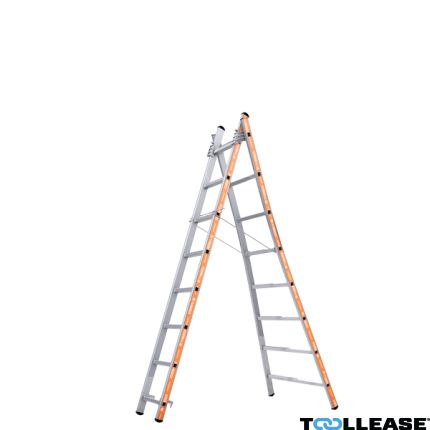 Little Jumbo 1201252014 1252 Reformladder met uitgebogen ladderbomen 2 x 14 tredes - 1