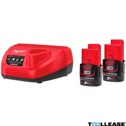 Milwaukee M12 NRG-302 M12™ NRG pack - 2 x accu 12V 3.0Ah + C12C lader 4933451902 - 1