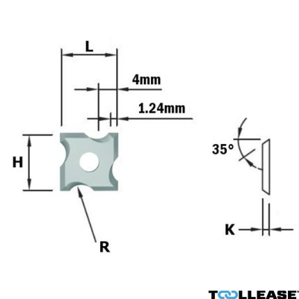 CMT 790.015.04 HWM afrondmessen F1730 12x12x1,5 R=1,5 (10 stuks) - 1