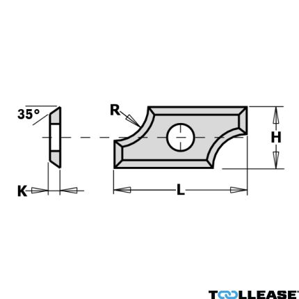 CMT 790.020.00PP HW afrondmessen F1730 19,5x9x1,5 R=2 (2 stuks) - 1