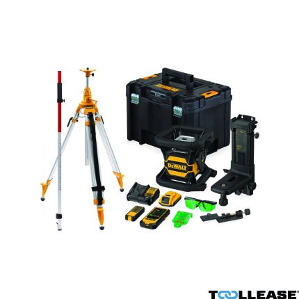 DeWalt DCE080D1GS-SET 18V 2.0Ah Li-Ion roterende groene laser + DE0737 Meetlat + DE0735 statief 5/8" - 1