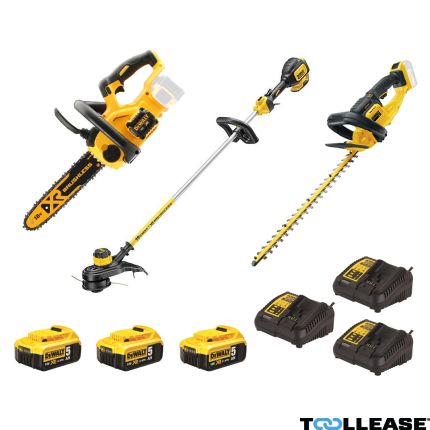 DeWalt DCM561P3SET 3-delig DCM563 heggenschaar - DCM565 kettingzaag - DCM561 grastrimmer 18V 3 x 5.0Ah Li-Ion + 3 laders - 1