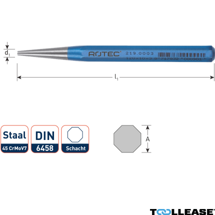 Rotec 219.0009 Doorslag 6 mm - 1