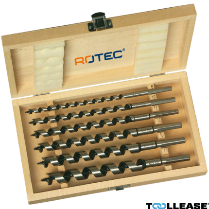 Rotec 900.1060 Slangenborenset 6-delig 230 mm in houten kist - 1