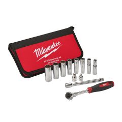 Milwaukee 48229001 48-22-9001 Dopsleutelset 3/8" Metrisch 10-19 mm 12-delig