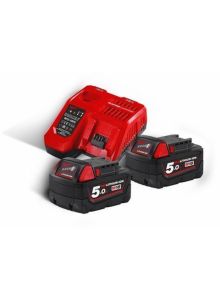 Milwaukee 4933459217 M18 NRG-502 - M18 B5 DUO Pack 18V 5.0Ah Redlithium-Ion + Lader M12-18FC