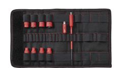 Wiha 7209NK2003 Doppenset 1/4" set geïsoleerd TorqueVario®-S electric assorti 11-delig incl. adapters en opvouwbaar etui