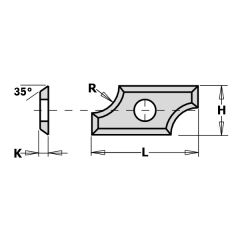 CMT 790.020.00PP HW afrondmessen F1730 19,5x9x1,5 R=2 (2 stuks)