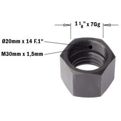 'CMT 993.530.01 Machinemoer voor stationaire bovenfreesmachine, rechts M30x1,5x1 1/8"'''''