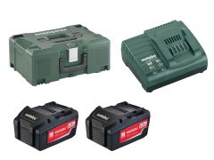 Metabo 685065000 Accu Pakket 2 x 18V 5,2Ah Li-Ion + Lader ASC30-36 in Metaloc