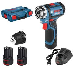 Bosch Blauw GSR 12V-15 FC Accuschroefboormachine 12V 2 x 2,0Ah Li-Ion in L-Boxx 06019F6001