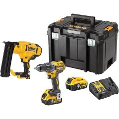 DeWalt DCK282P2T-QW voordeelset - DCD791 accuboor + DCN680 Minibrad Tacker 18GA 15-54mm 18v 5.0Ah Li-Ion in TSTAK koffer