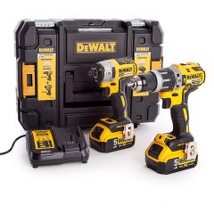 DeWalt DCK266PT2-QW DCK266P2T Comboset 18V 5,0Ah Li-Ion - DCD796 Accuklopboormachine + DCF887 Slagschroever