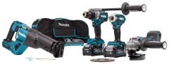 Makita DK0126G401 Combiset 40V Max 4,0Ah Li-Ion - DF001G accuboor + TD001G slagschroever + GA005G slijper + JR001G reciprozaag