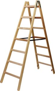 Brennenstuhl 1481100 Houten ladder 2x10 sporten Hoogte bok ladder 2,64m