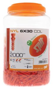 Spit 055716 NYL 6 x 30 Nylon Plug met kraag 2000 stuks