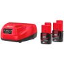 Milwaukee M12 NRG-302 M12™ NRG pack - 2 x accu 12V 3.0Ah + C12C lader 4933451902 - 1