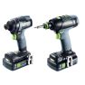 Festool 577244 TID 18 HPC 4,0-Set T18 Combiset - TID 18 Accu Slagschroevendraaier + T18+3 Accuboormachine 18V 4,0Ah Li-Ion - 12